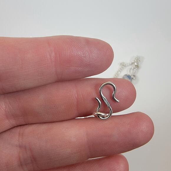 Handmade Dendritic Agate Necklace Sterling Silver Moonstone Accent Unique Design - Picture 4 of 10